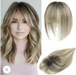 Włosy naturalne pasemka topper tupet uzupełnienie blond z odrostem new