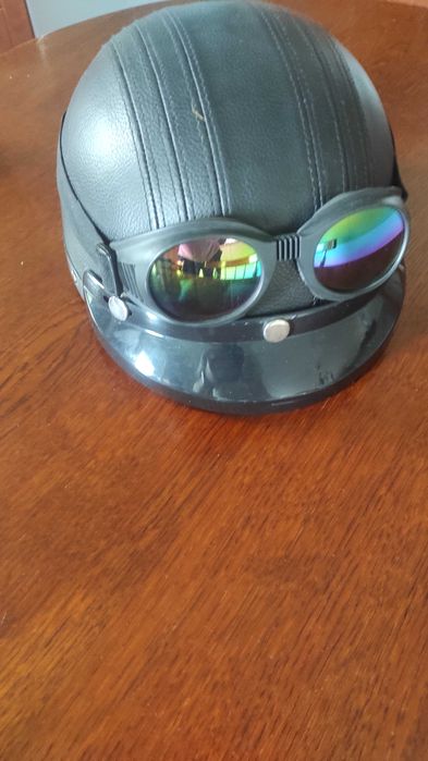 Kask   otwarty Orzeszek, twarzowy z okularami