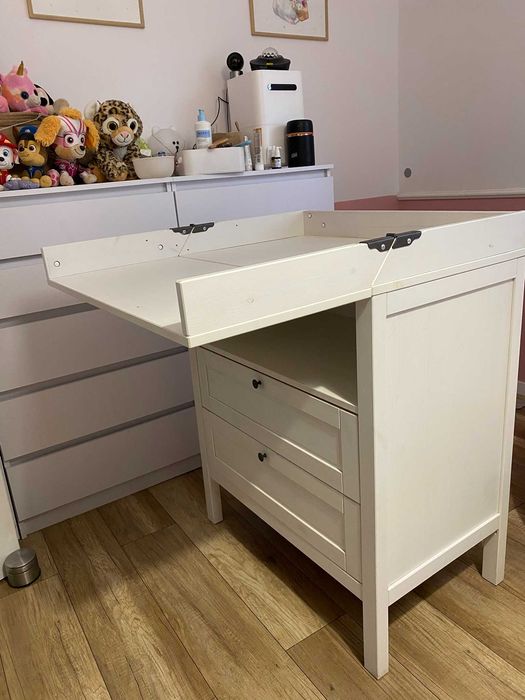 Komoda z przewijakiem IKEA Sundvik biała + mata do przewijania