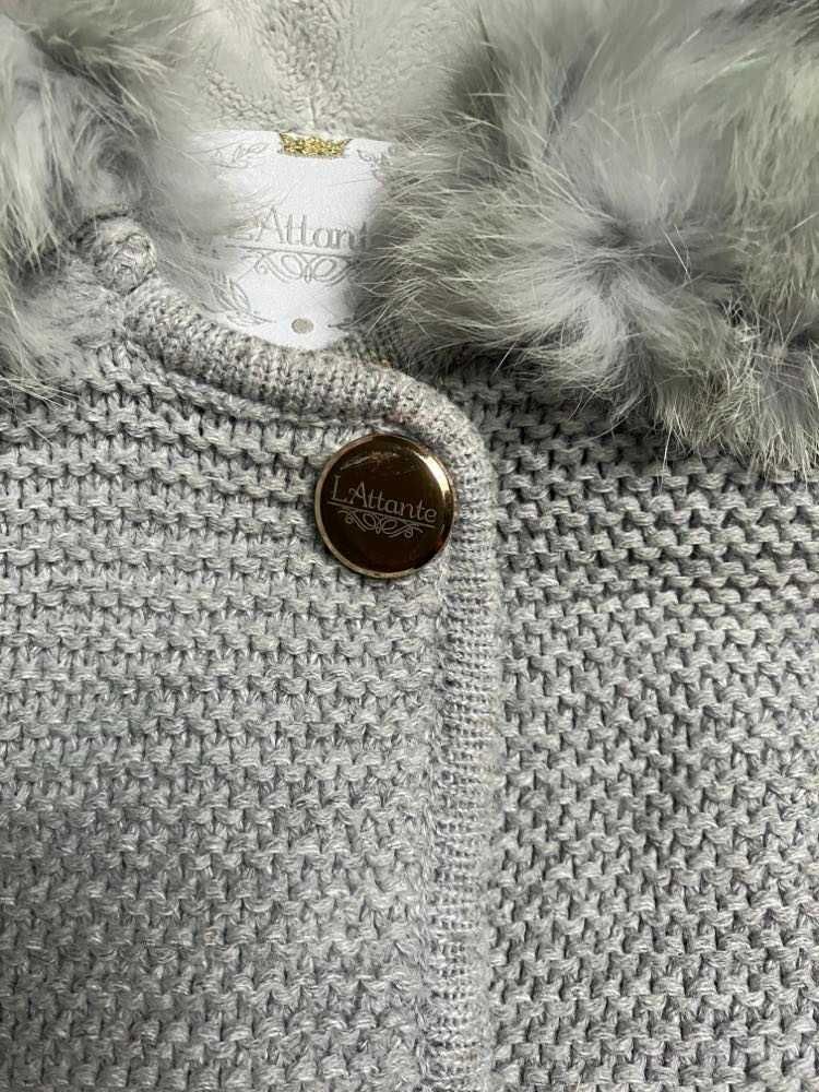 Sweter/kurtka z futerkiem królika, rozm. 74, LAttante