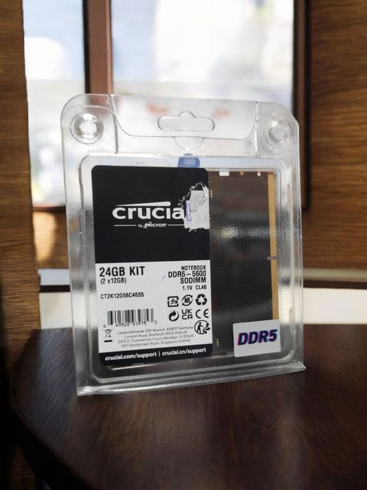 Na Lewara Pamięć RAM Crucial DDR5 SODIMM 24gb 2x12gb 5600MHz CL46