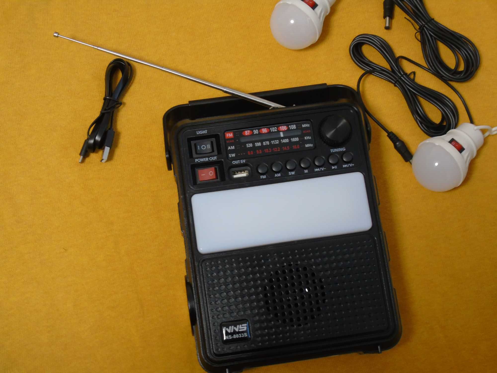 Портативна сонячна радіо станція із сонячною панеллю Bluetooth+FM+USB
