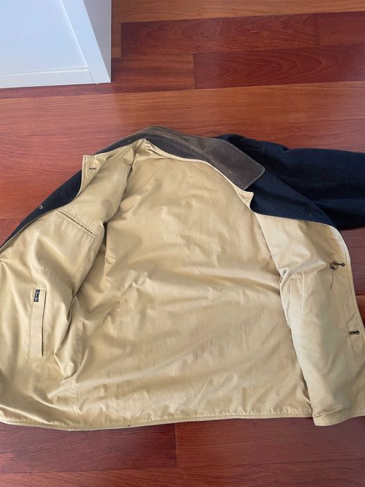 Casaco Parka - cinzento escuro com forro em bege