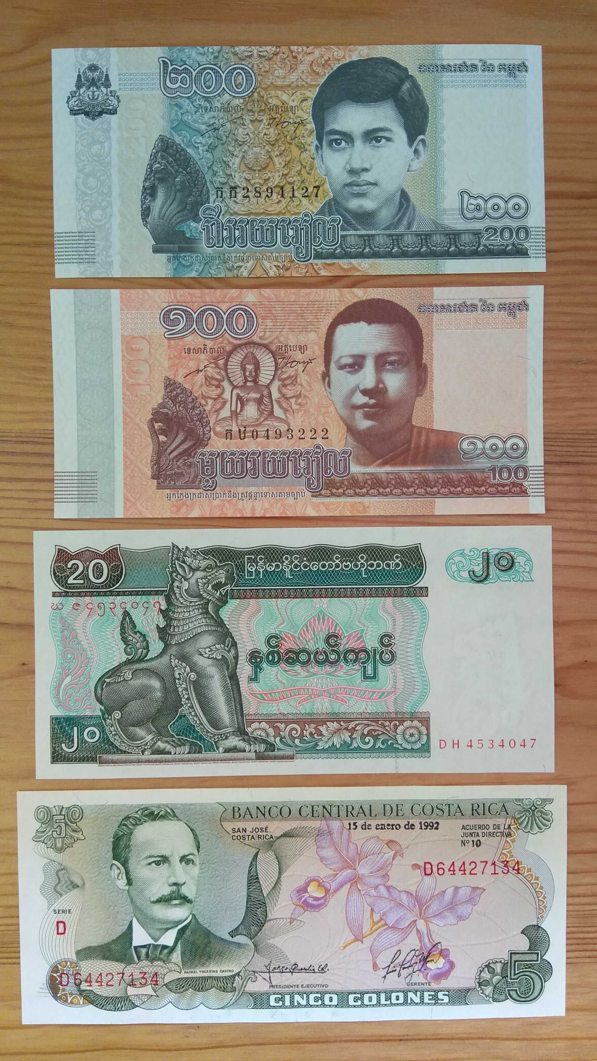 Zestaw pięknych banknotów oryginalnych stan UNC
