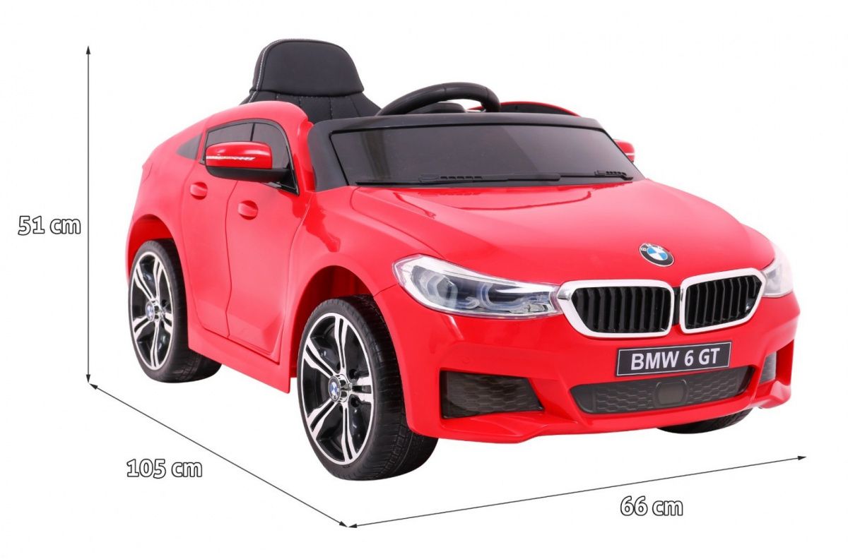 Auto pojazd samochód na akumulator dla dzieci BMW 6 GT Czerwony