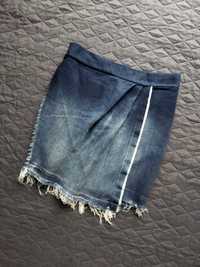 Spódnica jeansowa asymetryczna damska