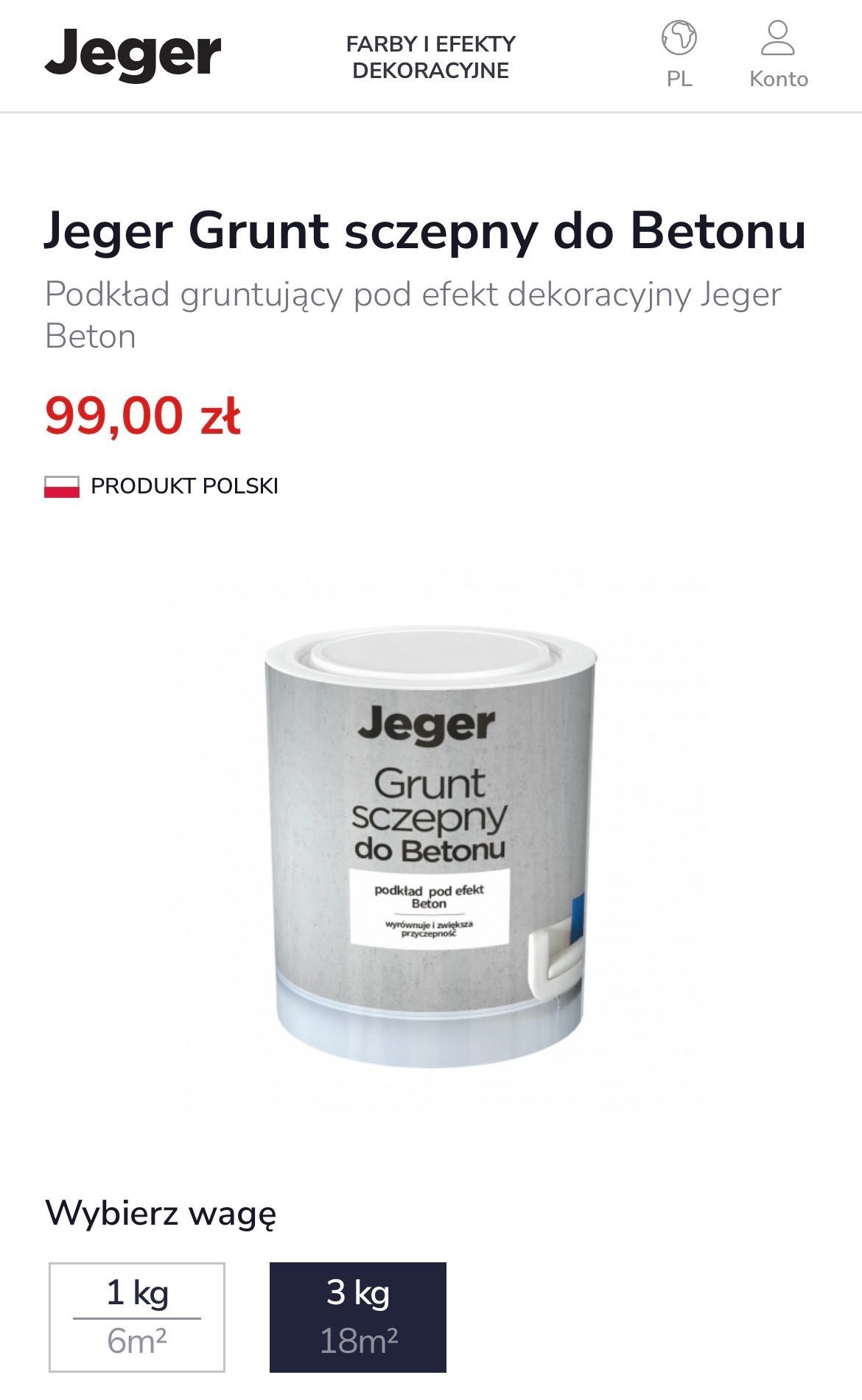 Grunt szczepny do betonu JEGER