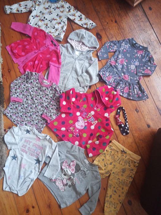 Zestaw ubrań jesień-zima dla dziewczynki; w tym dwustronna bluza