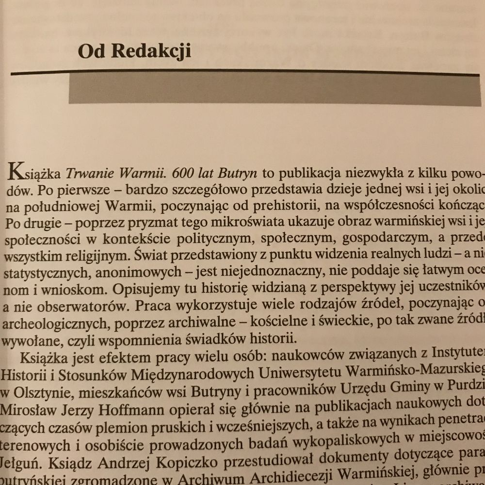 Trwanie Warmii 600 Lat Butryn, pod redakcją Izabeli Lewandowskiej.