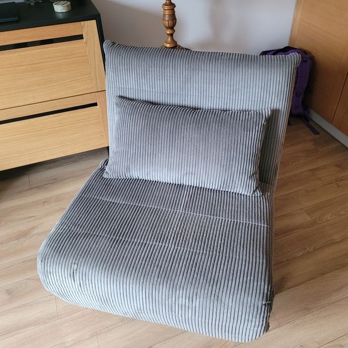Fotel rozkładany Sofa SOLACE 1-osobowa, z funkcją spania sztruksowa