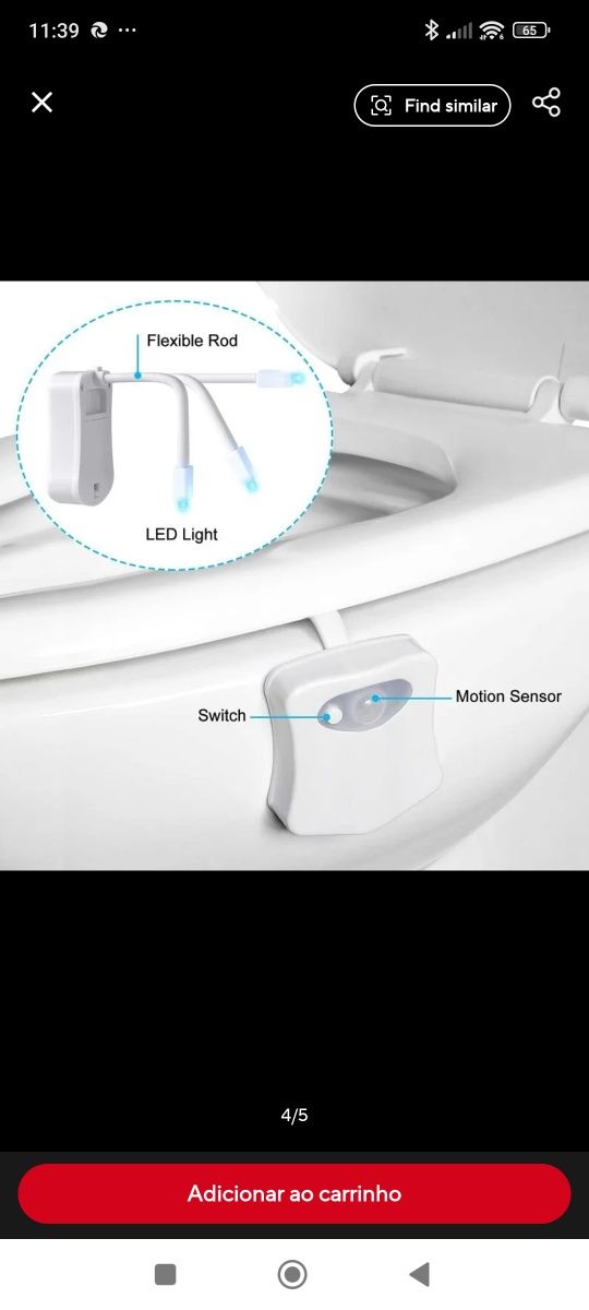 Luz sanita com sensor