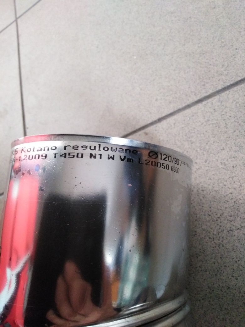 Kolano nierdzewne fi 120 90 stopni nastawne