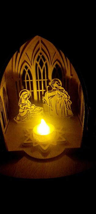 Presepio em madeira corte a lazer