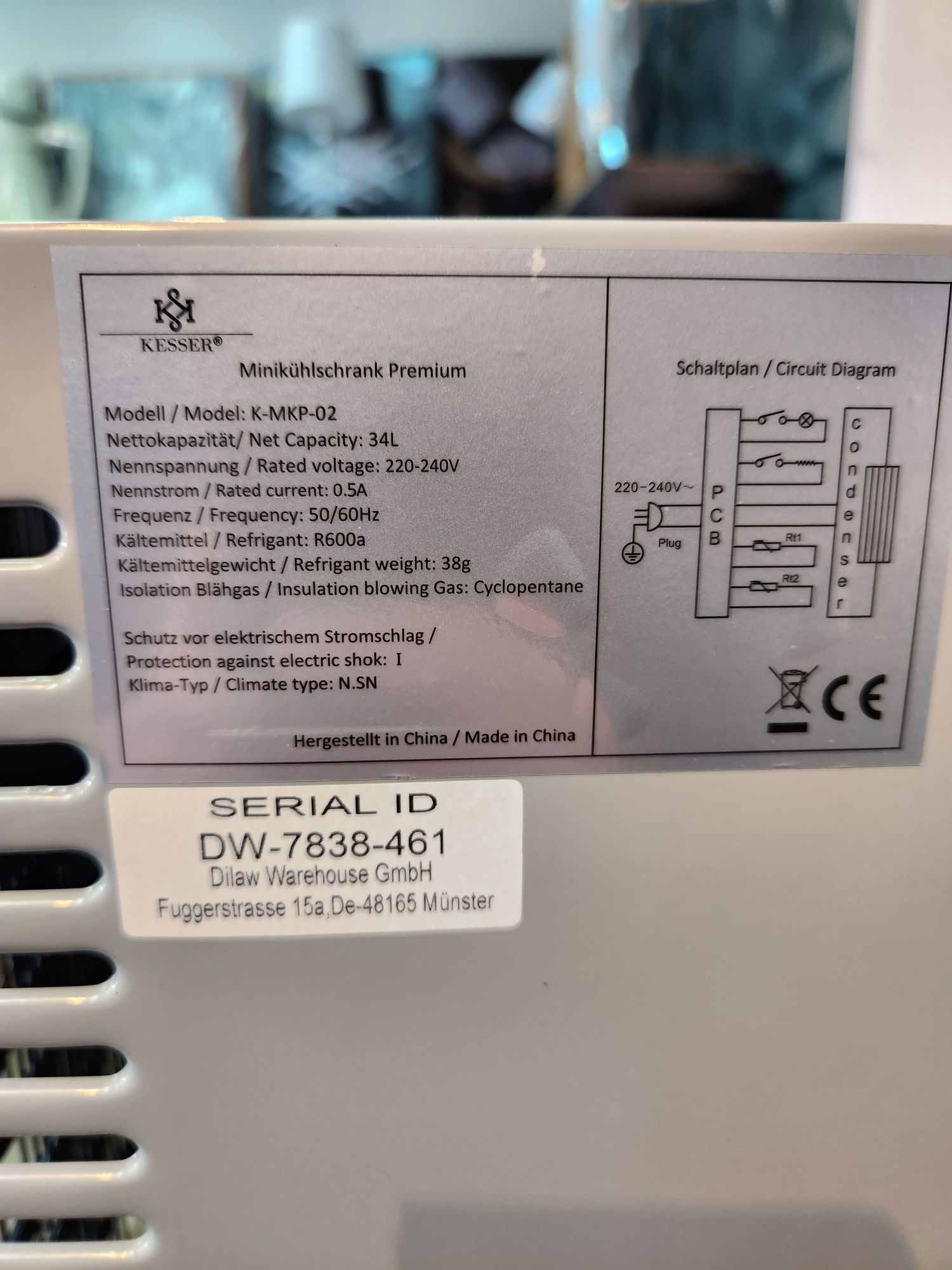 Lodówka mała jednodrzwiowa kesser k-mkp-02