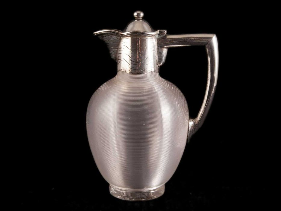 Taça em cristal com aro em prata portuguesa antiga