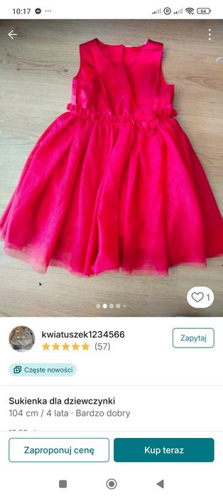 Czerwona sukienka rozmiar 92