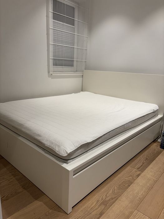 Łóżko MALM z materacem i 2 szufladami 160x200