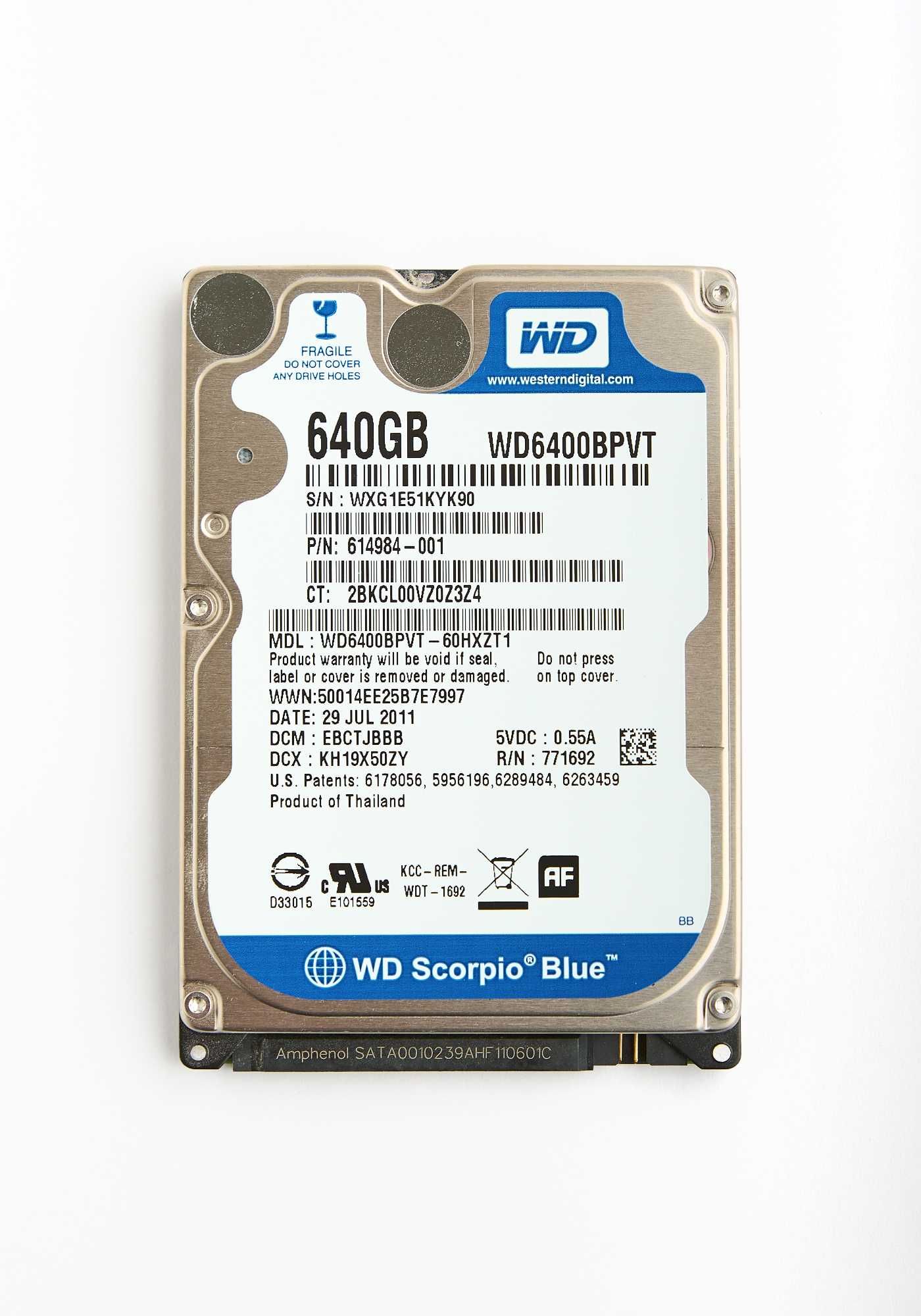 Жесткий диск HDD 640GB 2.5'' Western Digital