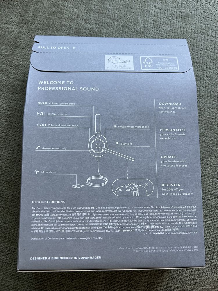 Słuchawki nauszne JABRA Evolve2 30 SE nowe biurowe