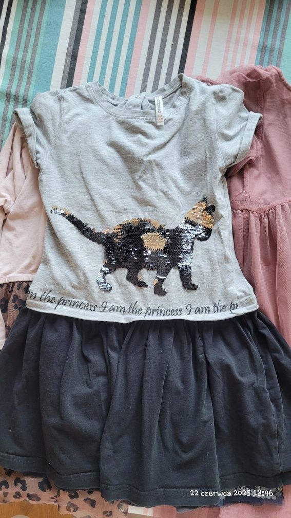 Sukienki dziewczęce h&m coccodrillo 5szt 122 116