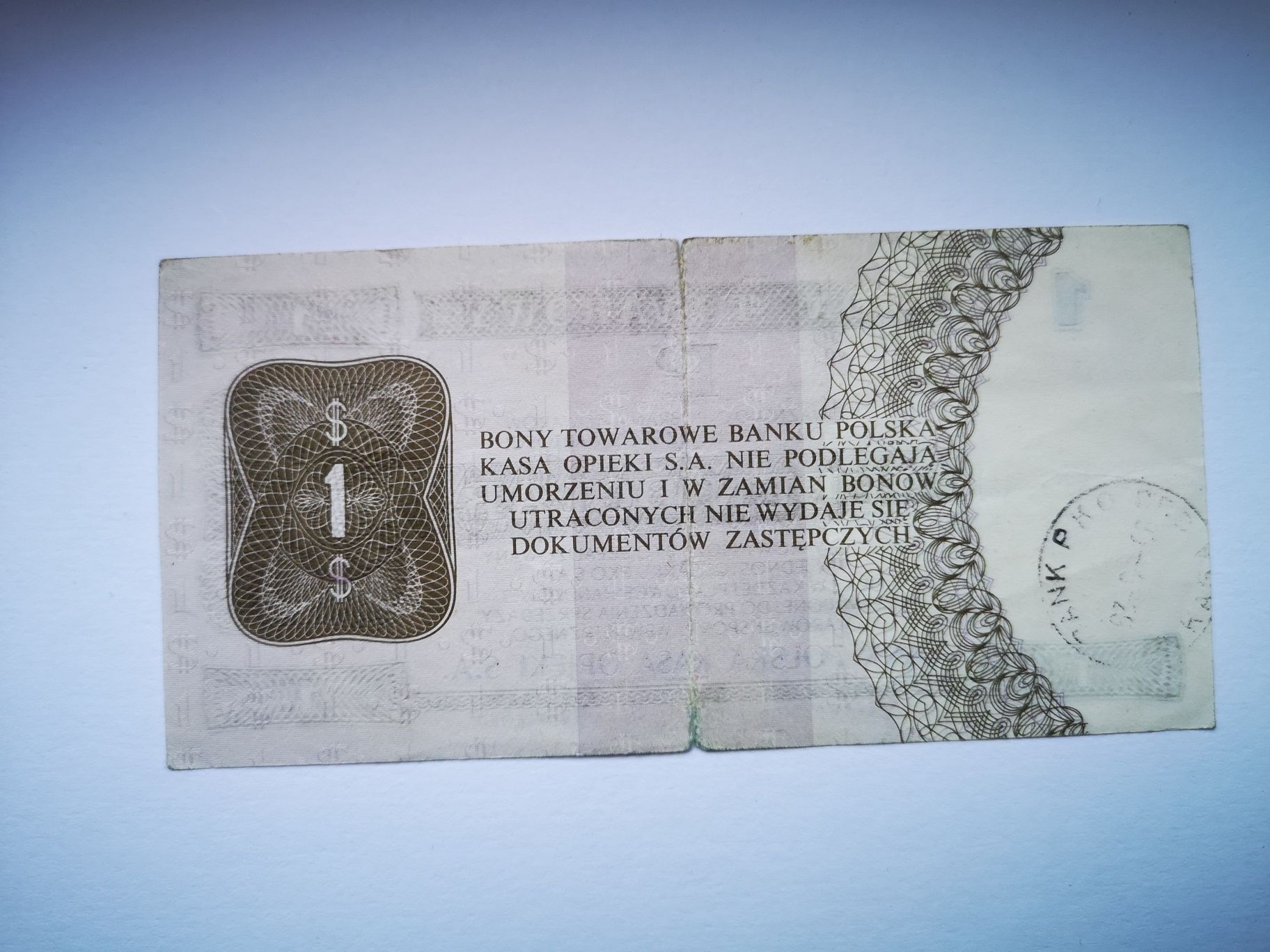 1 dolar pewex bon towarowy 1979 Kraków banknot