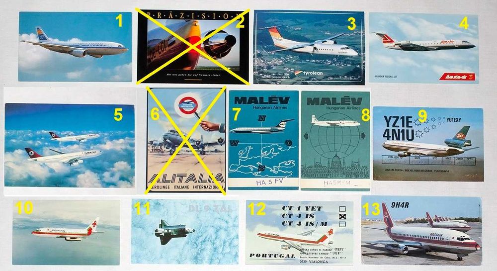 Буклеты, открытки авиакомпаний, аэропортов, авиамузеев