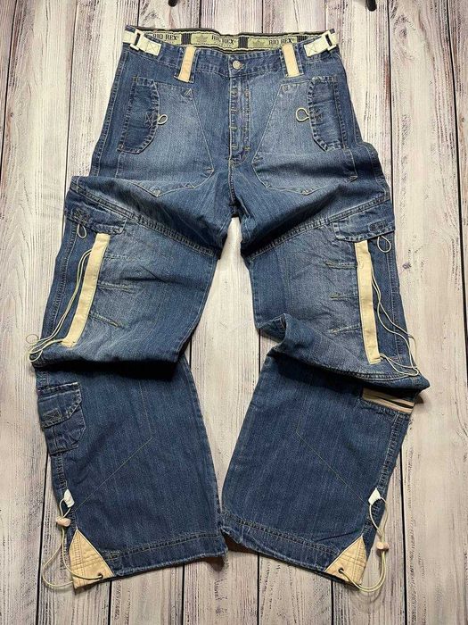 Винтажные рэп джинсы с утяжками Rio Rex