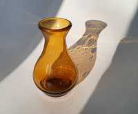 Zabytkowy wazon - grube artystyczne miodowe szkło - Vintage