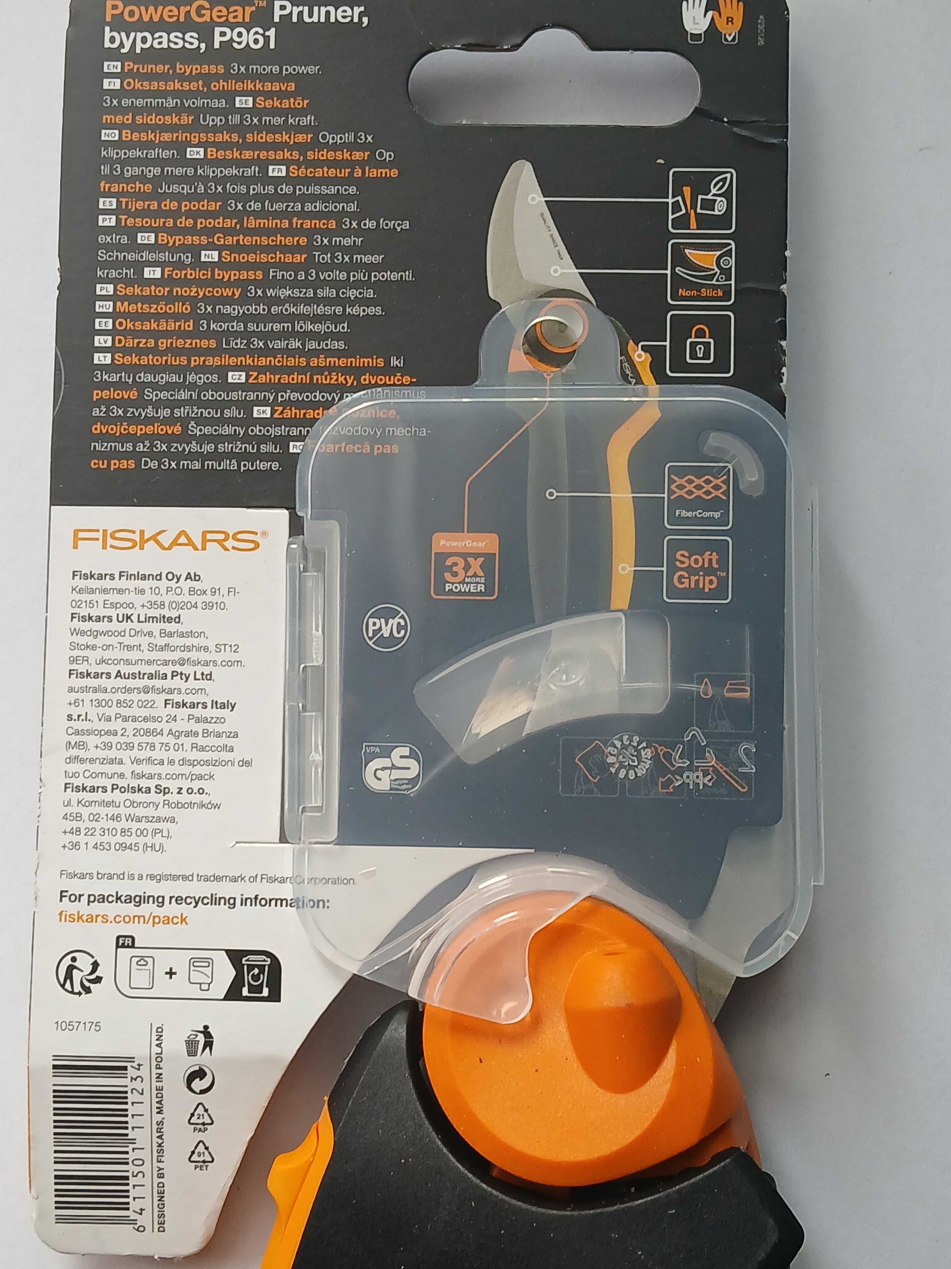 Sekator nożycowy X-series L P961 Fiskars*nowy*oryginal