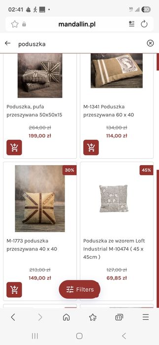 Poduszki Mandallin płótno, skóra 4 sztuki