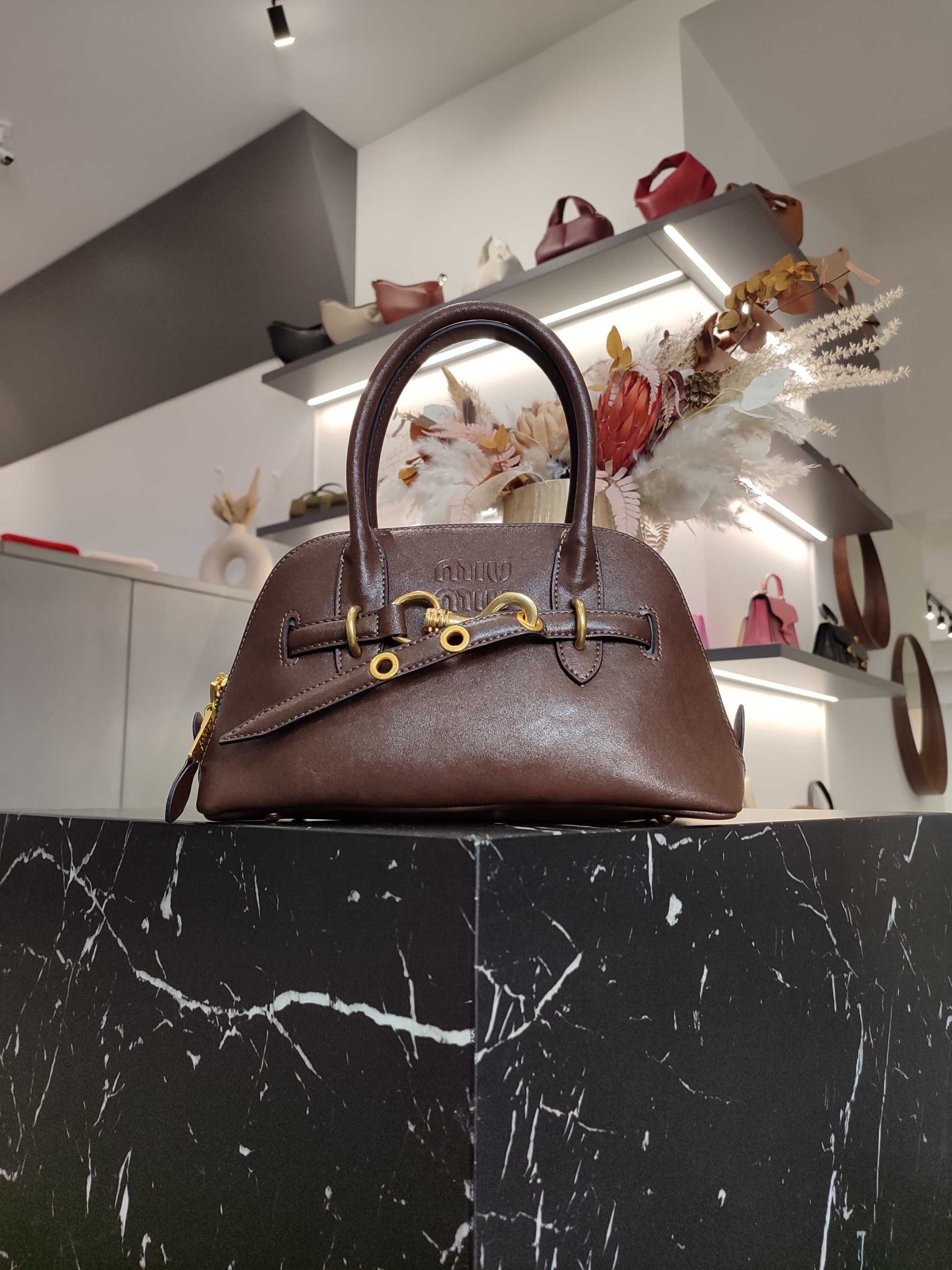 Сумка Miu Miu Aventure Small Nappa Leather Top-Handle Bag Briarwood