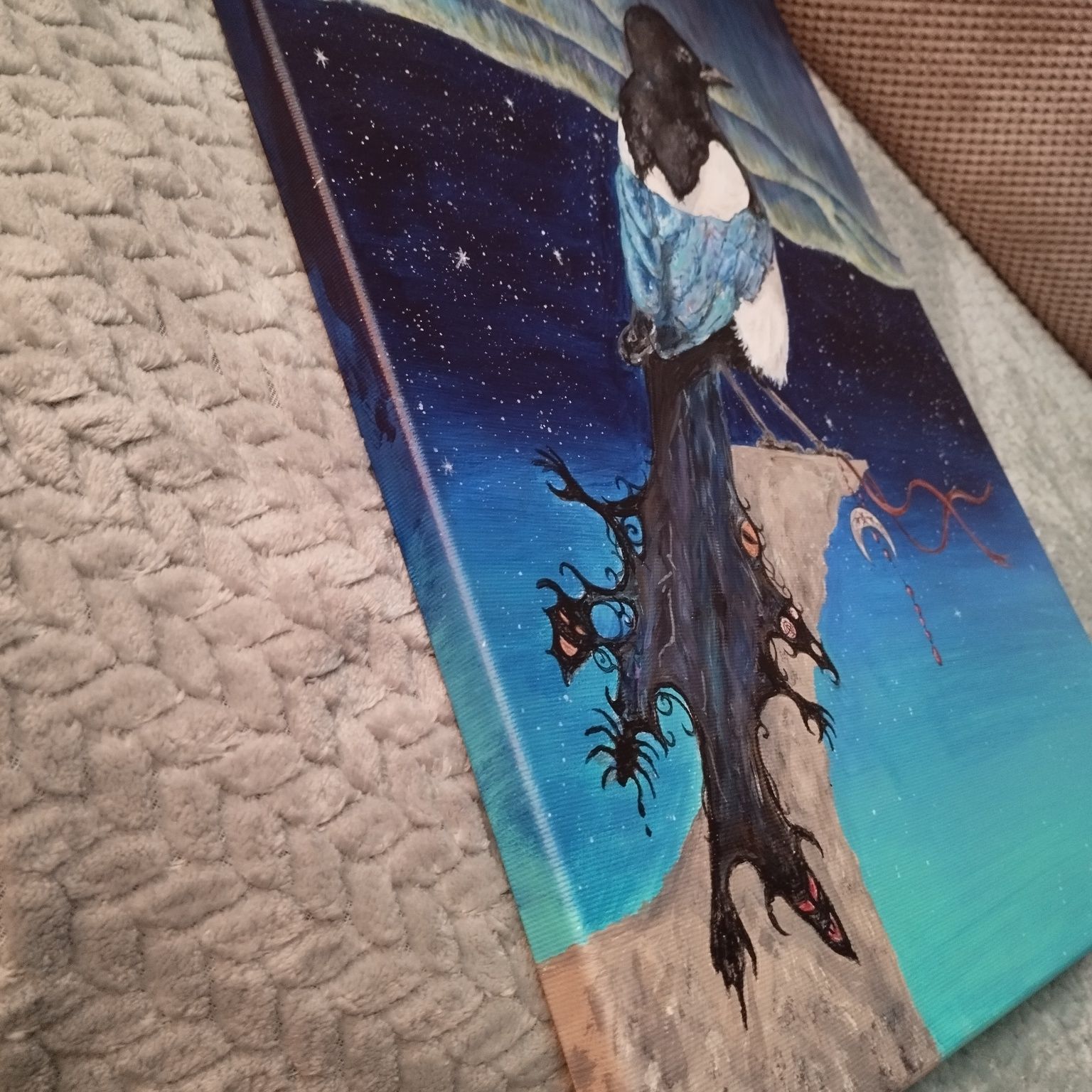 Mroczna sroka, obraz 50*40cm