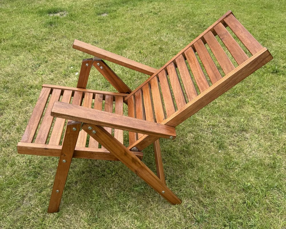 Fotel ogrodowy drewniany rozkładany IKEA