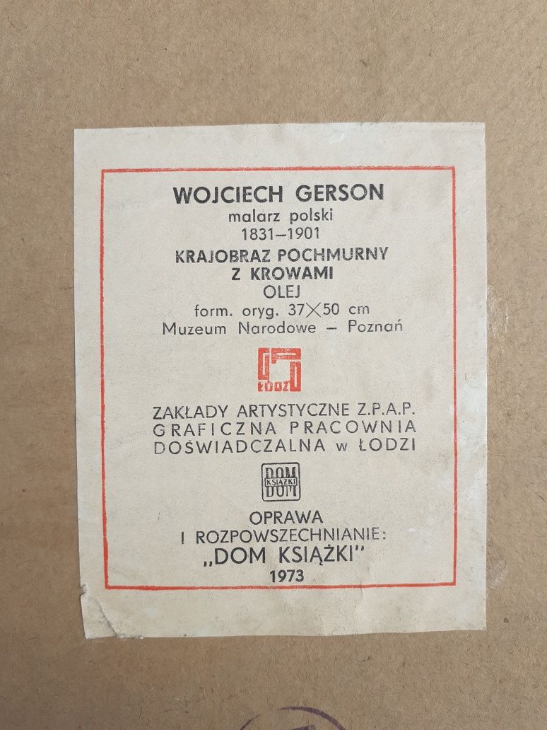 Obraz - Krajobraz Pochmurny z Krowami -  Wojciech Gerson