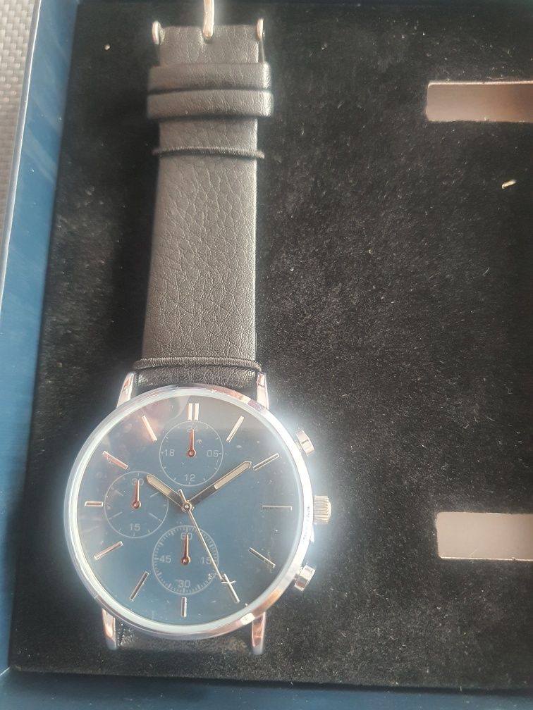 Nowy zegarek męski Piere One pasek czarny