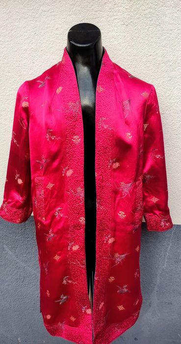 Kimono vintage, reversível em cetim