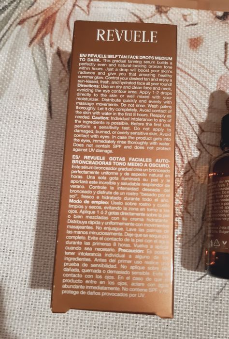 Nowe kropelki samoopalajace 30ml Revuele Self Tan Medium brązujące