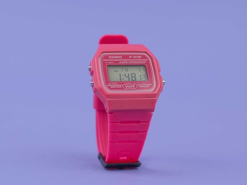 Kultowy zegarek Casio F-91W różowy #pinkispunk