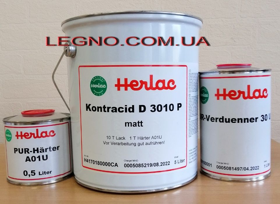 Лак паркетний Herlac Д3010Р шм Контрацид 27.5 л без розчинника