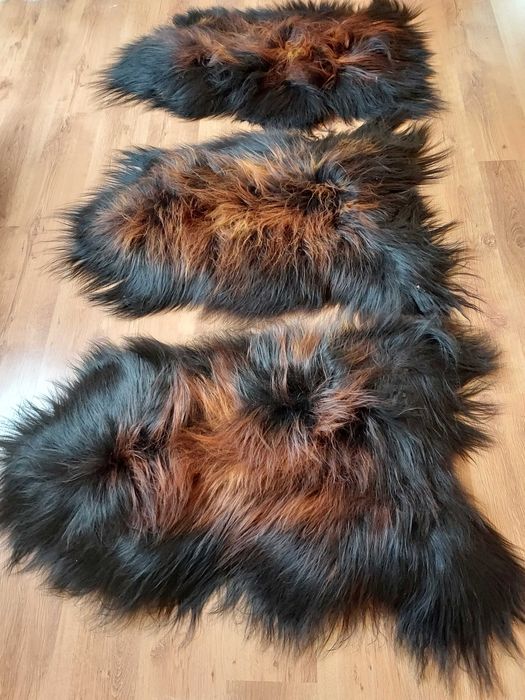 Skóra Owcza z Islandii Naturalna Płomienista Czerń XXXL PRODUCENT