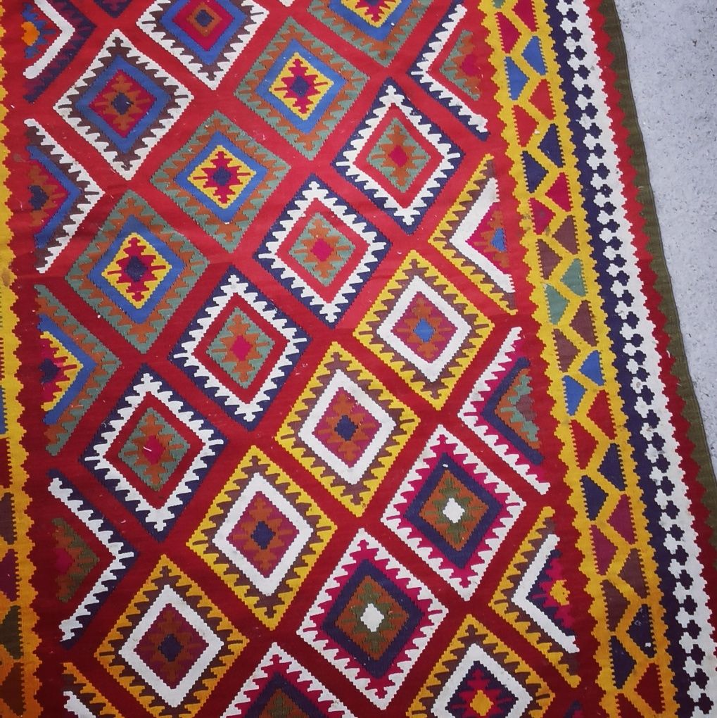 Duży perski kilim Qashqai Kaszkai z wełny 310x160