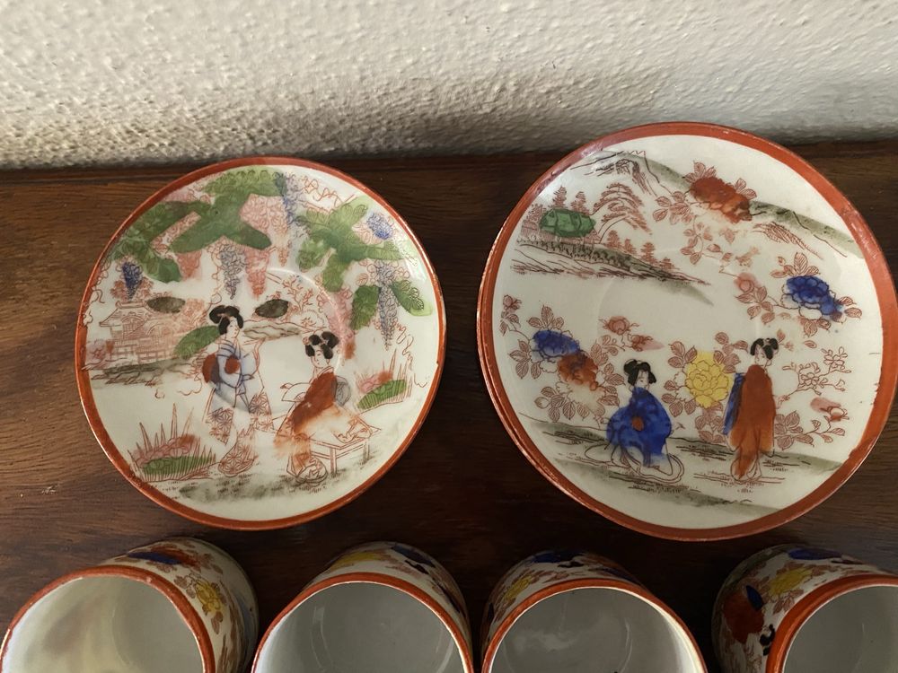 Serviço cafe porcelana oriental antigo
