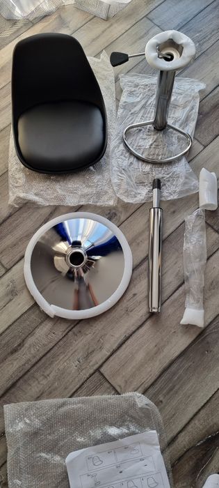 Hoker Barowy Obrotowy Regulowany Krzesło Bar Fotel Kuchenny Loft Czarn