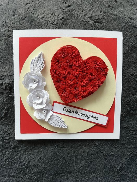 Kartka dla Nauczyciela, ręcznie robiona, quilling