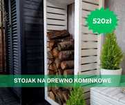 Stojak na drewno kominkowe drewniany POWYSTAWOWY