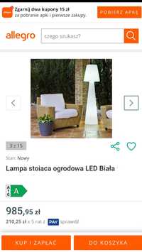 Lampa ogrodowa LED nowa 123cm