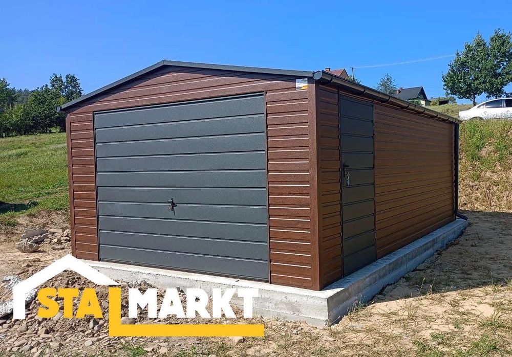 Garaż blaszany 4 x 6m  drewnopodobny Producent Montaż Gratis