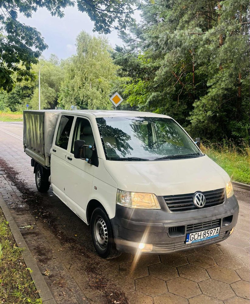 Vw T5 doka brygadówka 1,9 TDI Klima 6 osób wazne oplaty zamiana