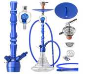 DILAW Shisha 93 cm Aluminium + Stal Łapacz Melasy Wąż-niebieska