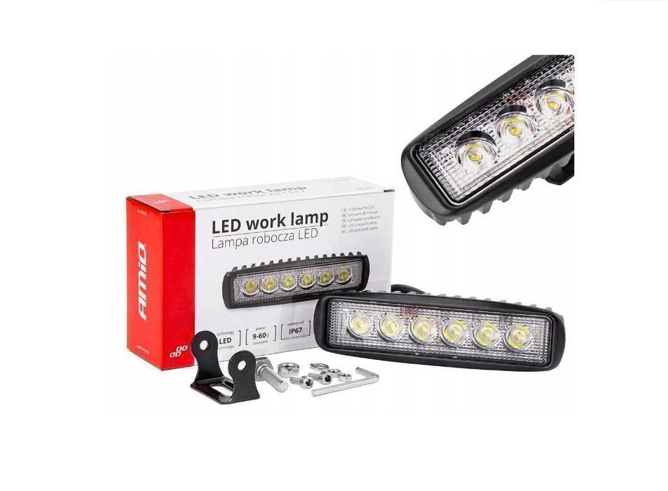 Lampa robocza 6 LED 18W 12V 24V halogen szperacz do auta